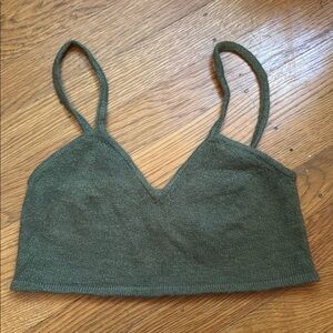 Princess Polly Green Knit Bralette